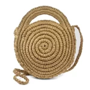 Luna Cove Womens/Ladies Handmade Round Paperstraw Bag (One Size) (Beige)