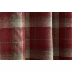 Gorden John Textiles Carnoustie Curtains Blackout Eyelet Woven Check Red 90 x 90'
