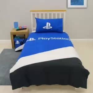 Playstation Banner Duvet Cover & Pillowcase Set, Single Blue