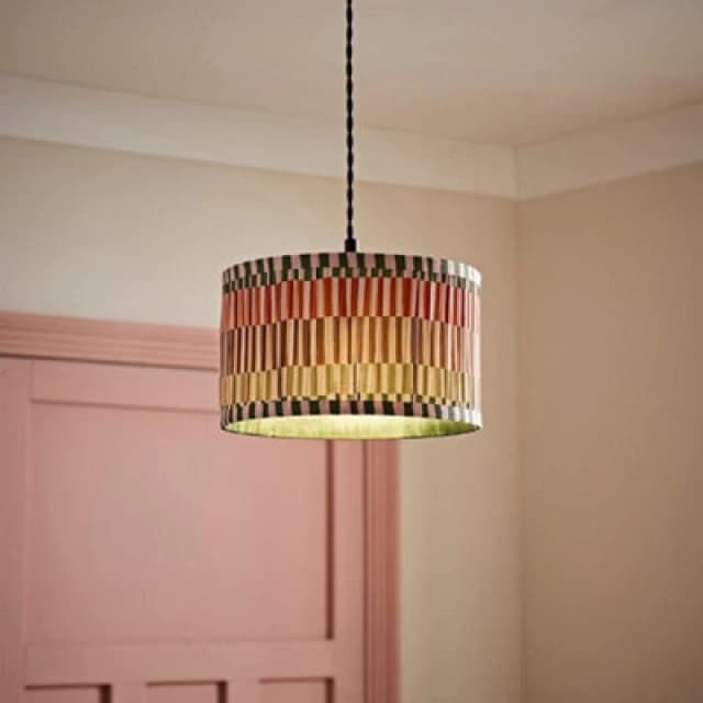 ValueLights ValueLights Rae Pleated Stripe Neutral Drum Easy Fit Ceiling Light Lamp Shade in Natural Size: Small Natural Small Unisex 5016529272977