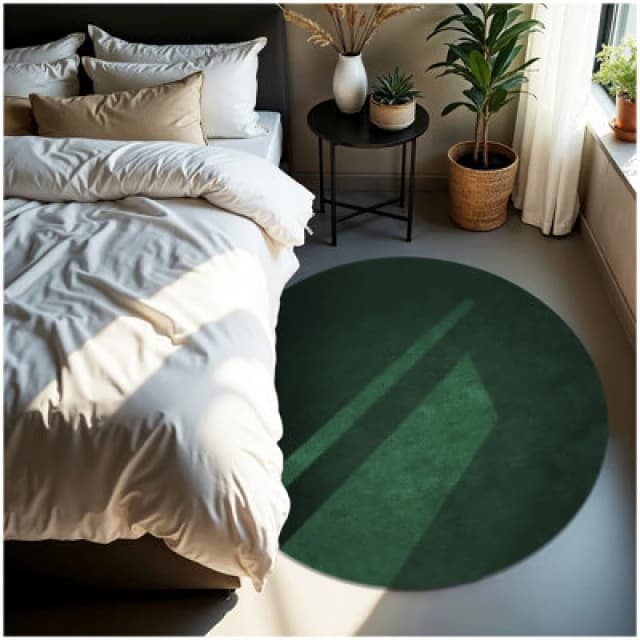 Tectake Rug Zonelle - Short Pile And Ultra-Soft, Rectangular Or Round 120 Cm - Green