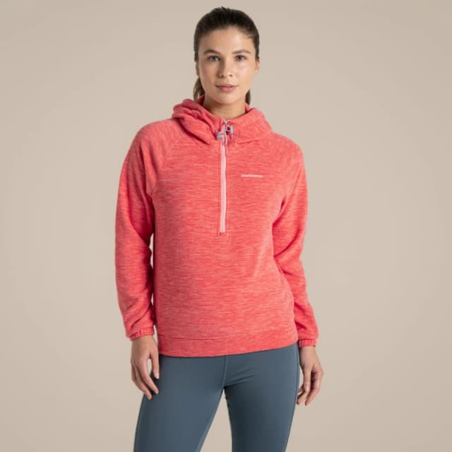 Craghoppers Womens Esk' Hooded Half Zip Fleece in Cerise Size: 10 Cerise Female 10