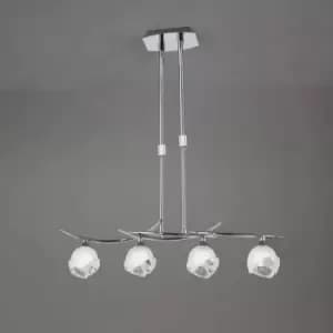 G9 Line 4 Bulbs Telescopic Fragma Pendant, Polished Chrome