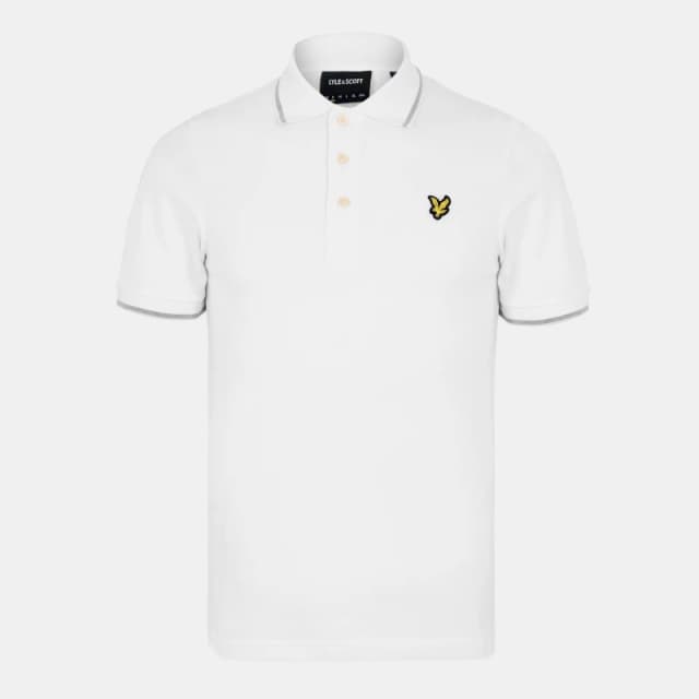 Lyle and Scott Mens Tipped Short Sleeve Polo Shirt White Z815 male XS