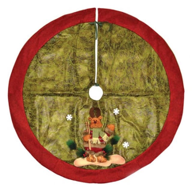 Shatchi Deluxe Christmas Tree Skirt Base Cover with 3D Handmade Xmas Width 122cm Perfect for Home Decorations Yellow