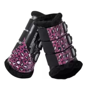 Weatherbeeta Leopard Brushing Boots - Black
