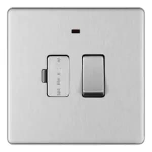 Bg Brushed Steel 13A Fused Connection Unit Switched with Power Indicator - Screwless Flatplate - 286897