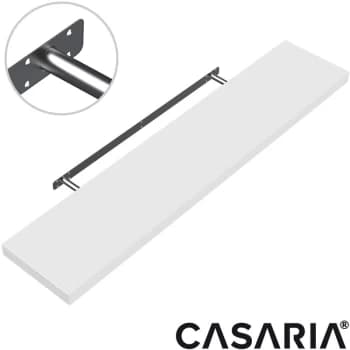 Floating Shelves Shelf Including Bracket Wall Shelving Living Room Kitchen Black White Grey Oak High Gloss Matt 50 70 90 110cm 110cm white - Casaria
