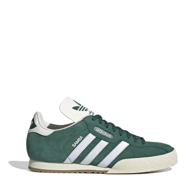 adidas Samba Super Suede Trainers Junior Boys Green/White male 3 (35.5)