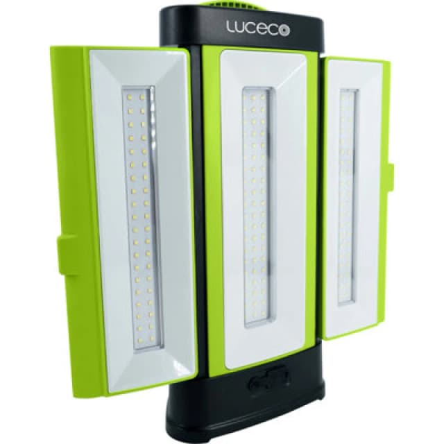 Luceco Three Panel Open Area 360 Degree And Foldable Rechargeable Work Light Ip54 Rated