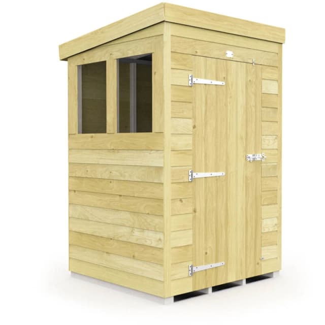 Flat Pack Sheds DIY Sheds 4 x 4 Pent Shed, Brown 4X4PFF