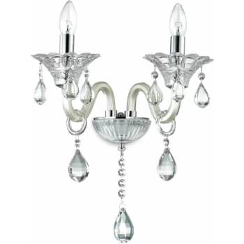 Ideal Lux Lighting - Ideal Lux Colossal - 2 Light Indoor Glass Candle Wall Light Ivory with Inner, E14