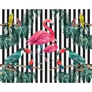 Flamingo Stripe Multi Wall Mural - 3.5m x 2.8m