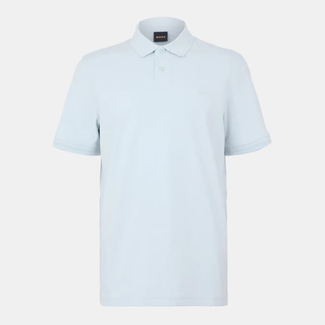 Boss Mens PeInterlock Short-Sleeve Polo Shirt Open Blue male S