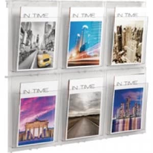 Placativ Helit Wall Display 6xA4 Pockets Clear H6812002