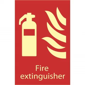 Draper Fire Extinguisher Sign 200mm 300mm Photoluminescent