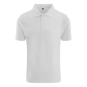 AWDis Just Polos Mens Stretch Pique Polo Shirt (M) (White)