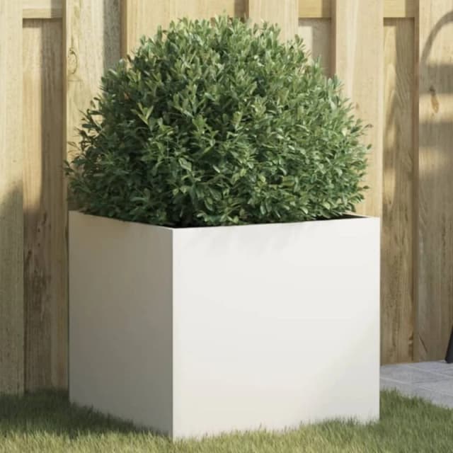 VIDAXL Planter White 42x40x39cm Steel Vidaxl 8721012364073