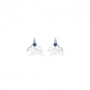 Sterling Silver Tail Fin Blue Stones Earrings H2228-644-1
