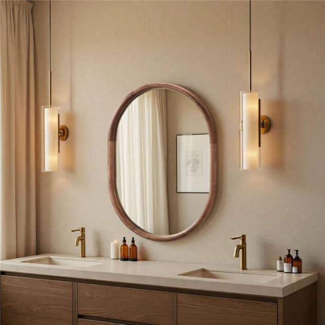 Yearn Mirrors Yearn Mirrors Quebec Walnut Oval Wall Mirror Walnut One Size Unisex 0716053067609