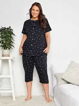 Yours Yours Simple Floral Grown-On-Sleeve Cuff, Blue, Size 14-16, Women