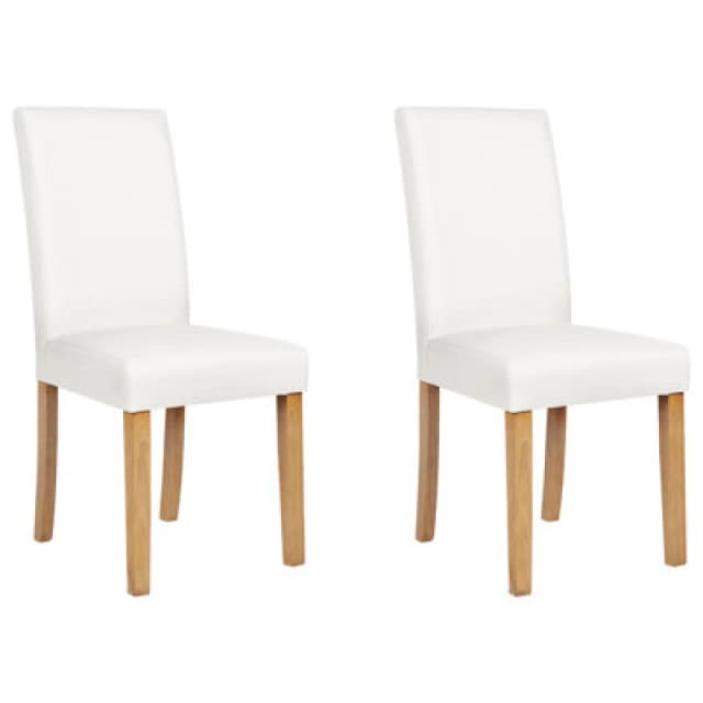 Beliani Set Of 2 Dining Chairs Broadway Faux Leather White