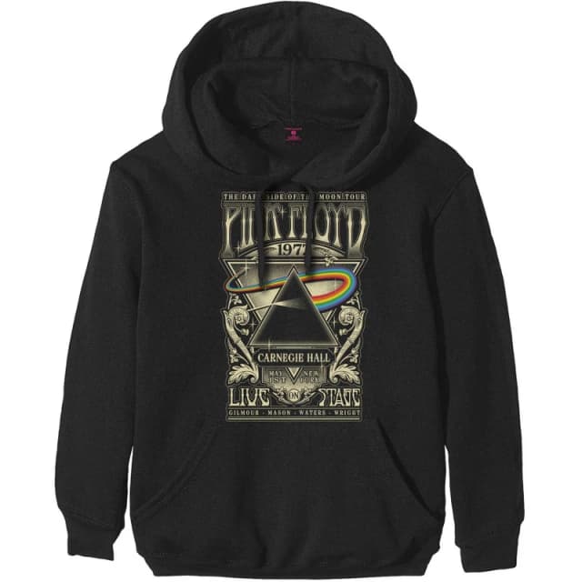 Pink Floyd Mens Carnegie Hall Hoodie in Black Size: Small Black Male S
