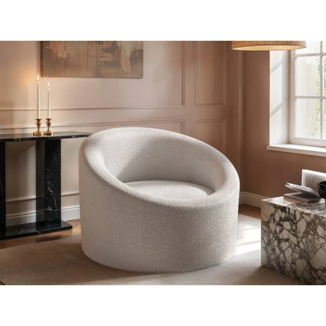 Solace+Co Amari Accent Swivel Chair in Cream Cream Unisex