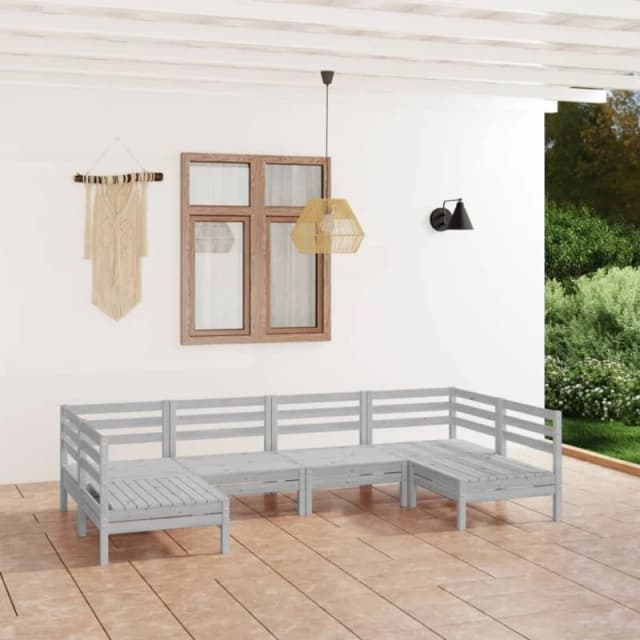VIDAXL 6 Piece Garden Lounge Set White Solid Wood Pine Vidaxl 8720286691502