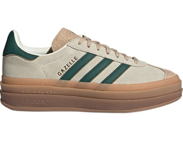 Adidas Womens Gazelle Bold W Trainers Cream White Collegiate Green Magic Beige Natural, 3.5