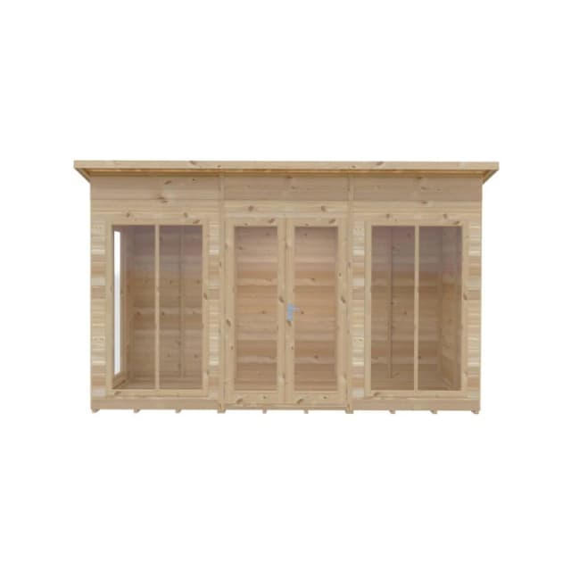 Shire Lela 12ft x 6ft Summerhouse, Brown LELA1206DSL-1AA