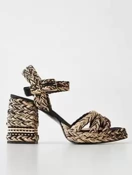 Castaner Valeria Heeled Sandals - Black/Natural