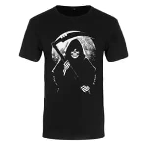Grindstore Mens Reaper Moon Premium T-Shirt (Medium (38-40in)) (Black)