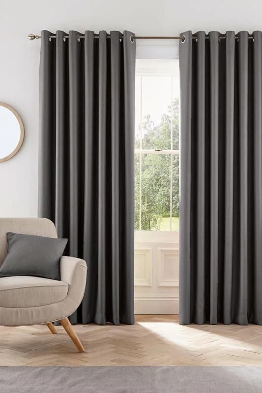 Helena Springfield Helena Springfield 'Eden' Woven Lined Curtains in Charcoal Size: 167cm width x 183cm drop Charcoal 167cm width x 183cm drop Unise