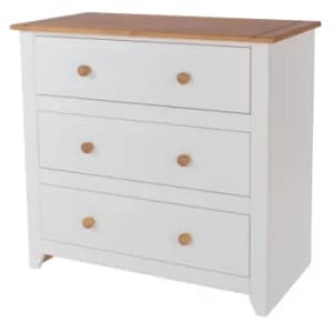 Capri 3 Drawer Chest of Drawers, white