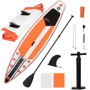 Outsunny 10ft Inflatable Paddle Stand Up Board With Adjustable Paddle - White