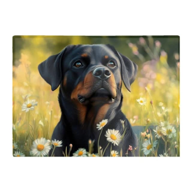 Warren Reed Designer Rottweiler In A Summer Meadow Chopping Board