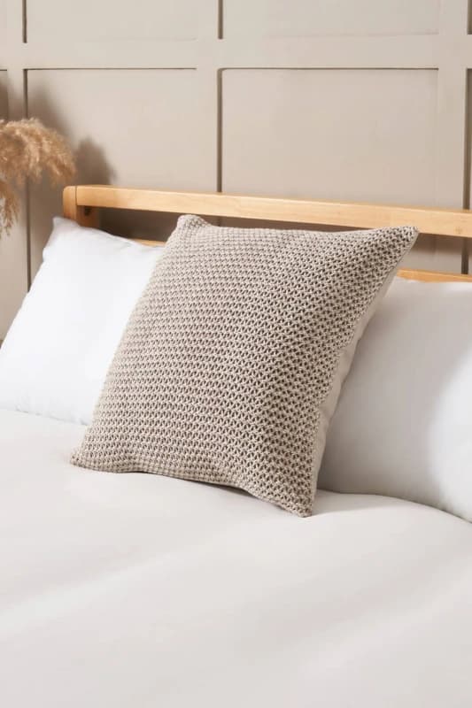 BHS Knitted Grey Cushion Grey Unisex