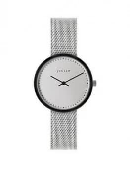 JIGSAW Jigsaw Round White Dial with Grey Tortoise Shell Bezel and Stainless Steel Mesh Strap Ladies Watch, One Colour, Women