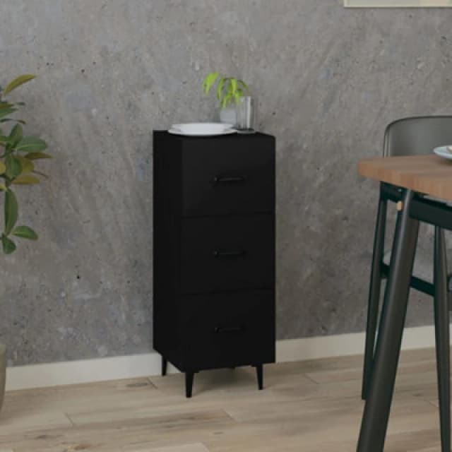 Vidaxl Sideboard Black 34.5X34X90 Cm Engineered Wood