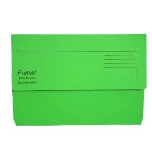 Exacompta Forever Document Wallet Manilla Foolscap Bright Green Pack