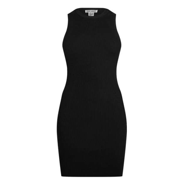DKNY Logo Mini Dress BLACK/IVORY female 8 (XS)
