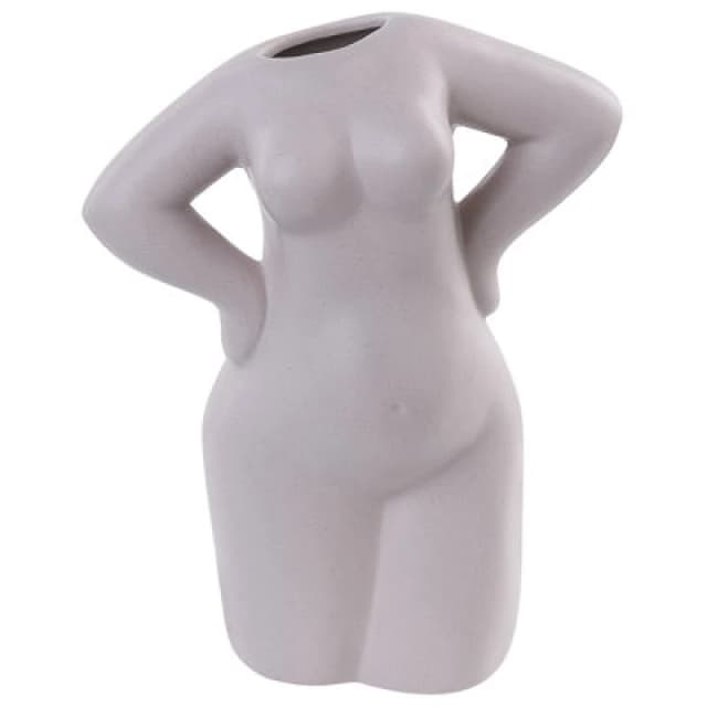 Beliani Flower Vase Kilkis Ceramic 24cm Beige