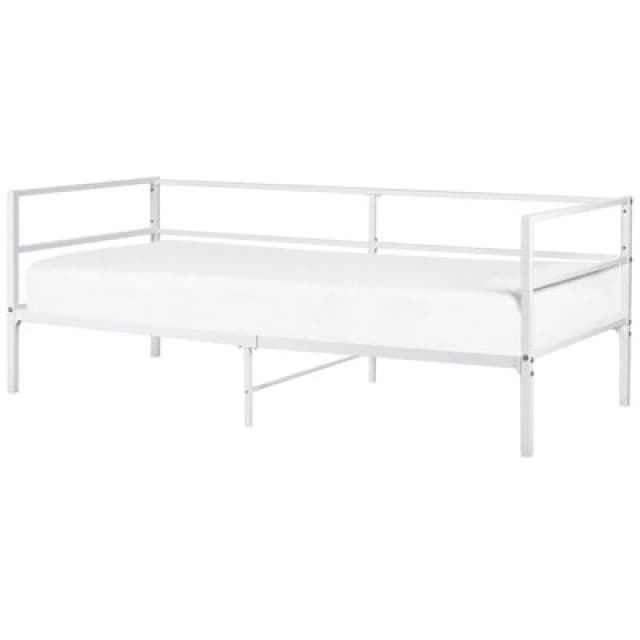 Beliani Bed Metal Battut 90 X 200 Cm (Eu Single) White