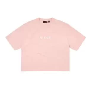 Nicce Centre Logo Crop T Shirt - Pink