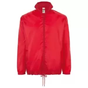 SOLS Unisex Shift Showerproof Windbreaker Jacket (S) (Red)