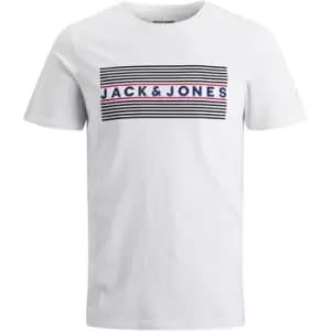 Jack and Jones Corp Logo T Shirt Junior Boys - White