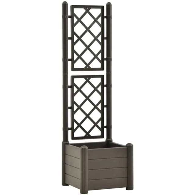 VIDAXL Garden Planter with Trellis 43x43x142cm pp Anthracite Vidaxl 8720286194089