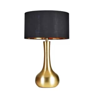 Laurin Large Gold Table Lamp with Black and Gold Reni Shade