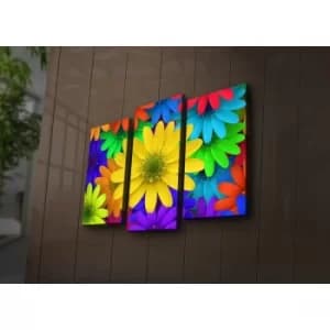 3PAT?ACT-6 Multicolor Decorative LED Lighted Canvas Painting (3 Pieces)
